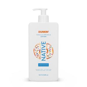 image:imageNative Body Lotion Dunkin Vanilla Sprinkle Moisturizer for Dry Skin with PlantBased Ingredients 165 ozDunkin  Vanilla Sprinkle