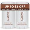 image:imageNative Deodorant Contains Naturally Derived Ingredients 72 Hour Odor Control Deodorant for Women and Men Aluminum Free Sea Salt amp Cedar 23 oz Pack of 2Coconut  Vanilla