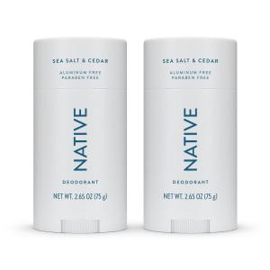 image:imageNative Deodorant Contains Naturally Derived Ingredients 72 Hour Odor Control Deodorant for Women and Men Aluminum Free Sea Salt amp Cedar 23 oz Pack of 2Sea Salt  Cedar