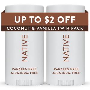 image:imageNative Deodorant Contains Naturally Derived Ingredients 72 Hour Odor Control Deodorant for Women and Men Aluminum Free Sea Salt amp Cedar 23 oz Pack of 2Coconut  Vanilla