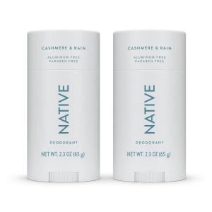 image:imageNative Deodorant Contains Naturally Derived Ingredients 72 Hour Odor Control Deodorant for Women and Men Aluminum Free Sea Salt amp Cedar 23 oz Pack of 2Cashmere  Rain