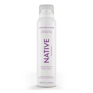image:imageNative Whole Body Deodorant Spray Lavender amp Rose Scent 72 Hour Odor Control for Pits Privates amp More Aluminum Free QuickDrying Deodorant for Men amp Women 35 ozLavender  Rose