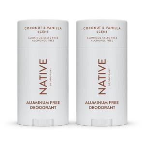 image:imageNative Deodorant Contains Naturally Derived Ingredients 72 Hour Odor Control Deodorant for Women and Men Aluminum Free Charcoal 265ozCoconut  Vanilla  2 Pack