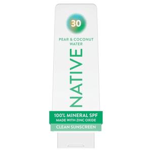 image:imageNative Mineral Sunscreen Lotion SPF 30 Vanilla Milk amp Shea Scent with 100 Mineral Zinc Oxide for Face amp Body Hawaii Compliant Vegan No White Cast  7 ozPear  Coconut Water