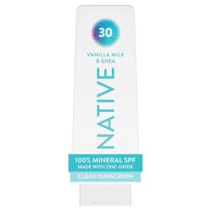 image:imageNative Mineral Sunscreen Lotion SPF 30 Vanilla Milk amp Shea Scent with 100 Mineral Zinc Oxide for Face amp Body Hawaii Compliant Vegan No White Cast  7 ozVanilla Milk  Shea
